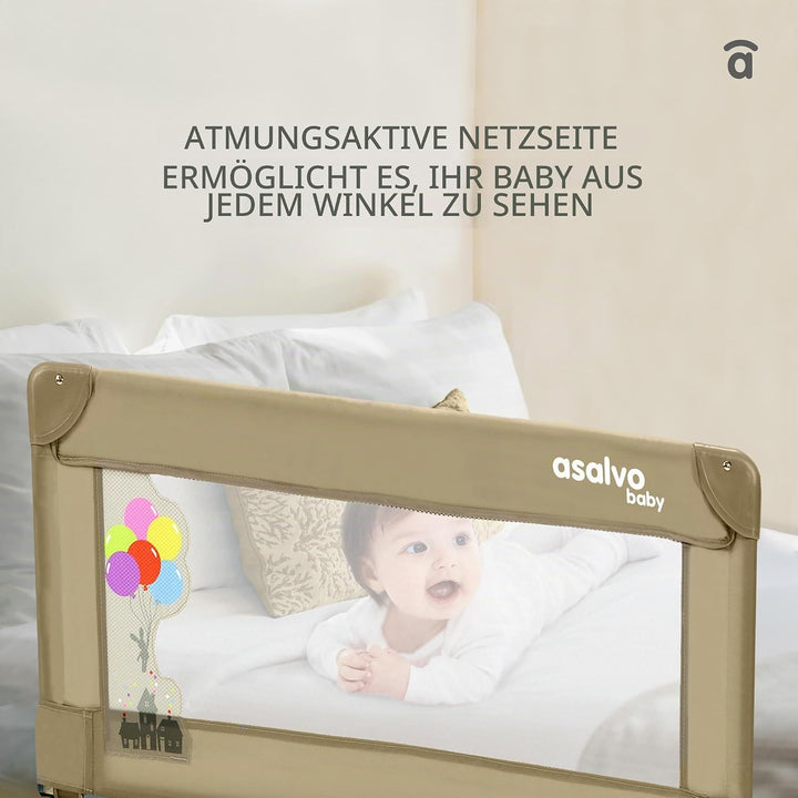 ASALVO 11824 Bettgitter, 90 X 143.50 cm, grau, Grau