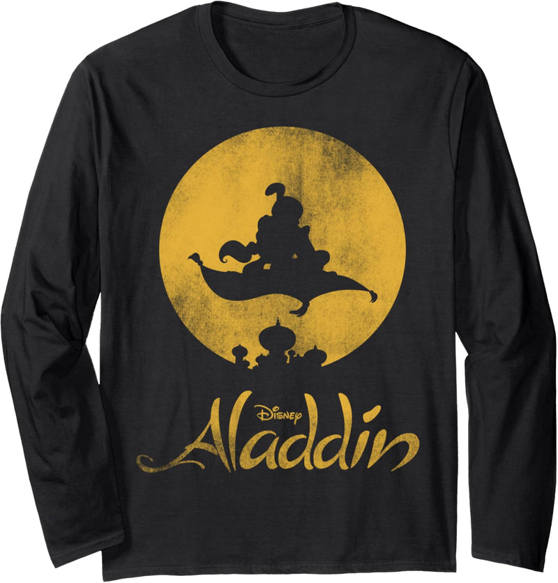 Disney Aladdin Jasmine And Aladdin Magic Carpet Silhouette Langarmshirt