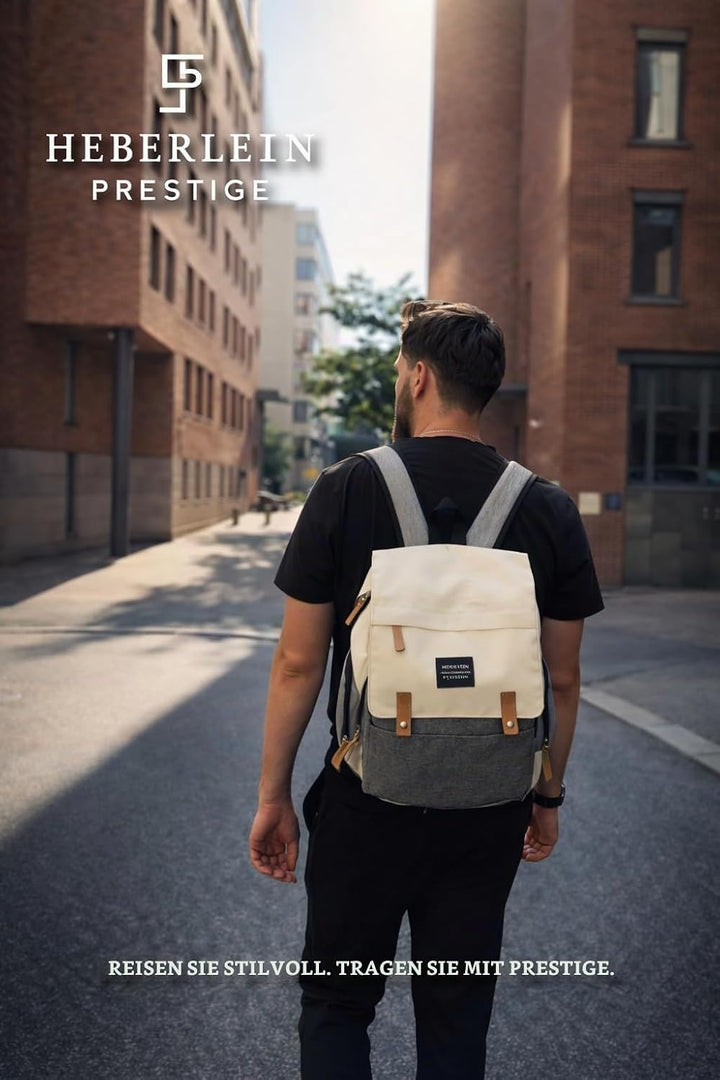 Heberlein Prestige Baby Wickelrucksack - grosse Wickeltasche für Mama &amp; Papa, wasserabweisend mit vi