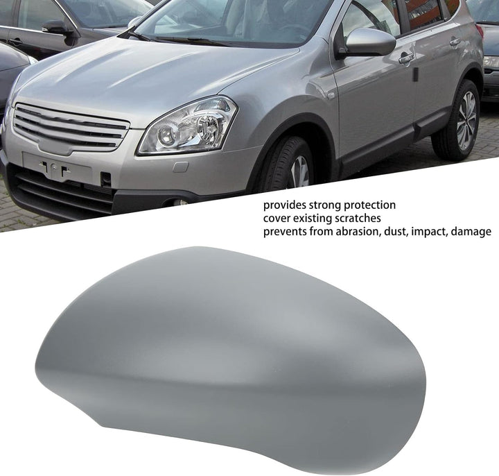 Qiilu Aussenspiegelabdeckung Aussenspiegelabdeckung Grau Rückspiegelgehäuse Ersatz für Nissan Qashqa