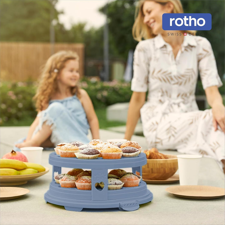 Rotho Fresh Tortenglocke hoch mit Trays, Kunststoff, Pink/Transparent, Nicht zutreffend, Pink/Transp