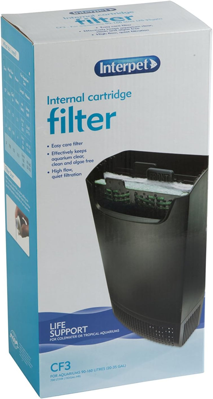 Interpet Interner Aquarium-Kartuschenfilter, CF3, reinigt Wasser, für Kaltwasser- und Tropenaquarien