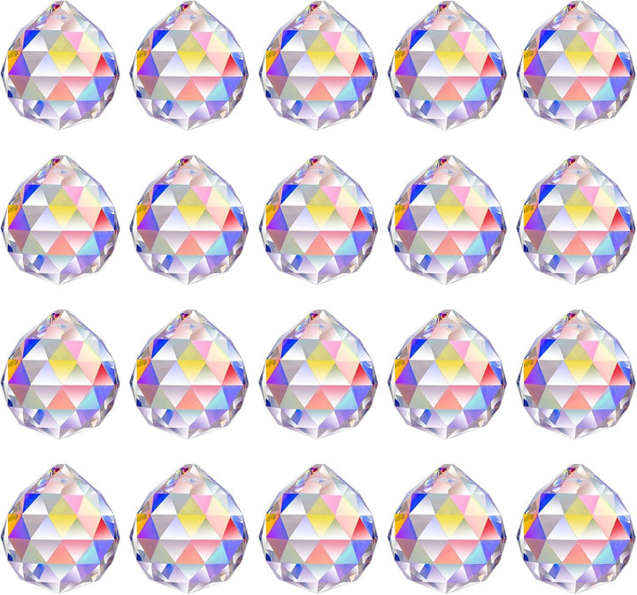 MerryNine 30mm 20pack Kristallkugel Prisma Sonnenscheinfänger Regenbogen Anhänger Maker, hängende Kr