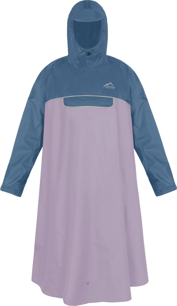 normani Unisex Regenponcho EXTRA Lang mit Ärmeln und Brusttasche für Damen und Herren - Brusttasche
