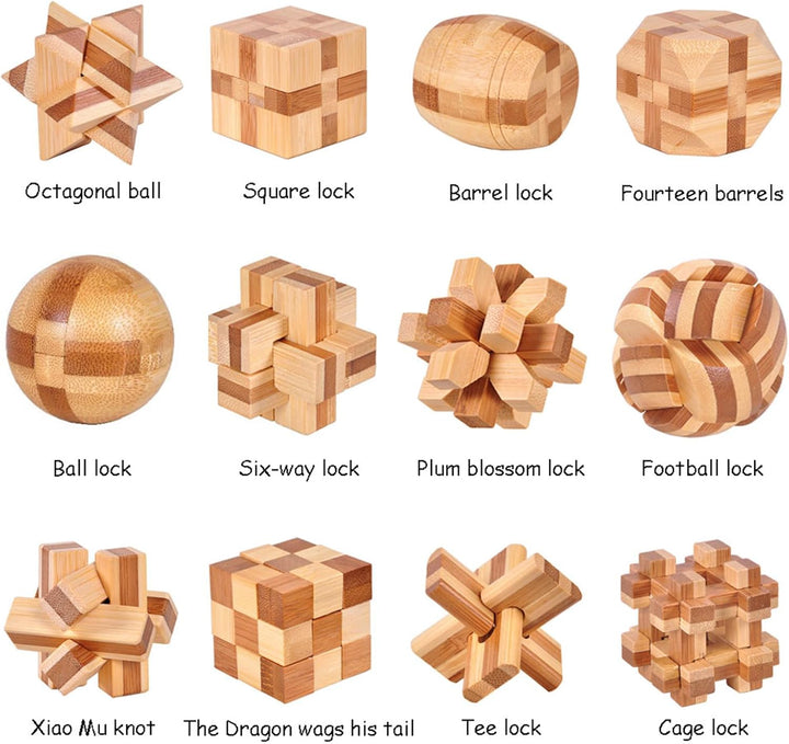 3D Holz Pädagogisches Spielzeug Denkaufgabe Puzzle, Logikspiele aus Holz, IQ Test Mind Game Denkaufg