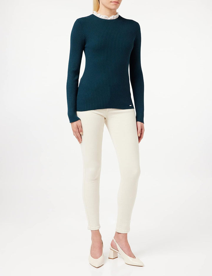 Morgan Langarmpullover mit gerafftem Kragen XS Grün (Vert Bouteille Vert Bouteille), XS Grün (Vert B