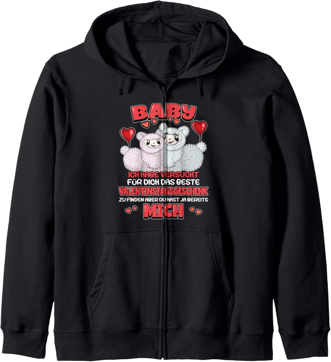 Lama Partner Paare Verliebt Valentinstag Spruch Kapuzenjacke