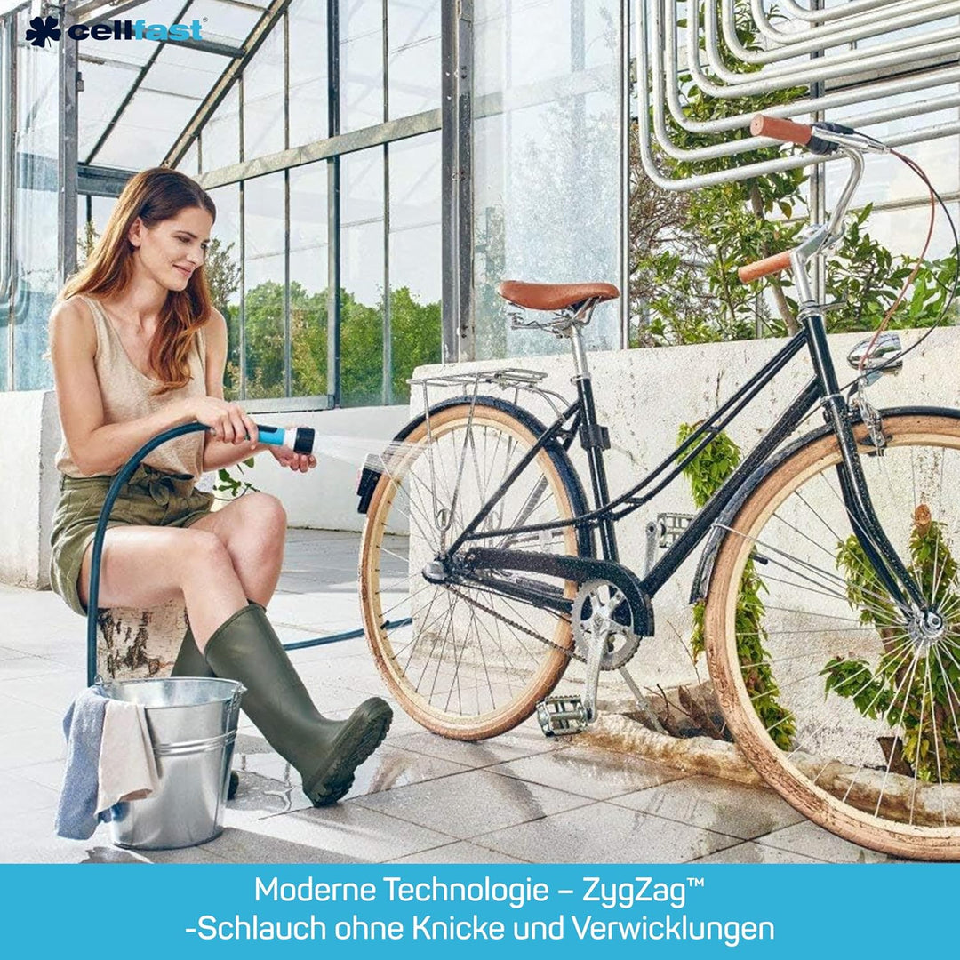 CELLFAST Reinigungsspritze Reinigungslanze Set Mit Dehnbaren Wasserschlauch Gartensprinkler Rasenspr