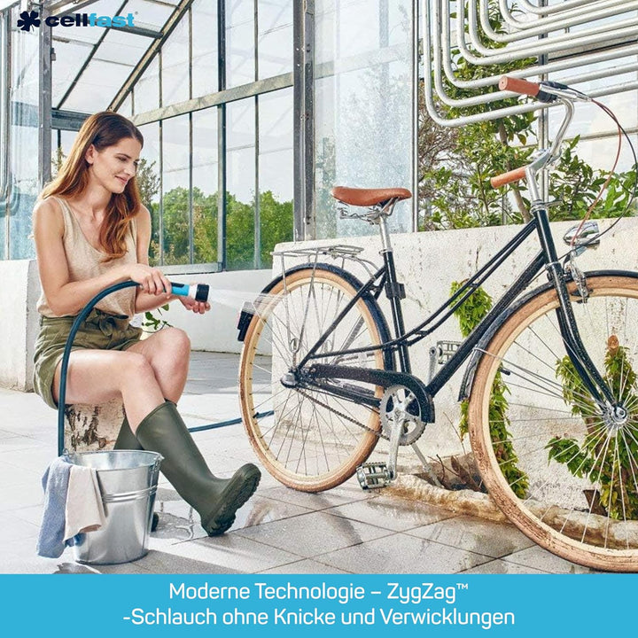 CELLFAST Reinigungsspritze Reinigungslanze Set Mit Dehnbaren Wasserschlauch Gartensprinkler Rasenspr