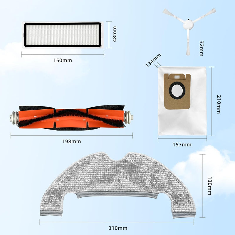 Liveryde Ersatzteile Kompatibel mit Dreame D10 Plus, Z10 Pro, L10 Plus Roboterstaubsauger zubehör, 1