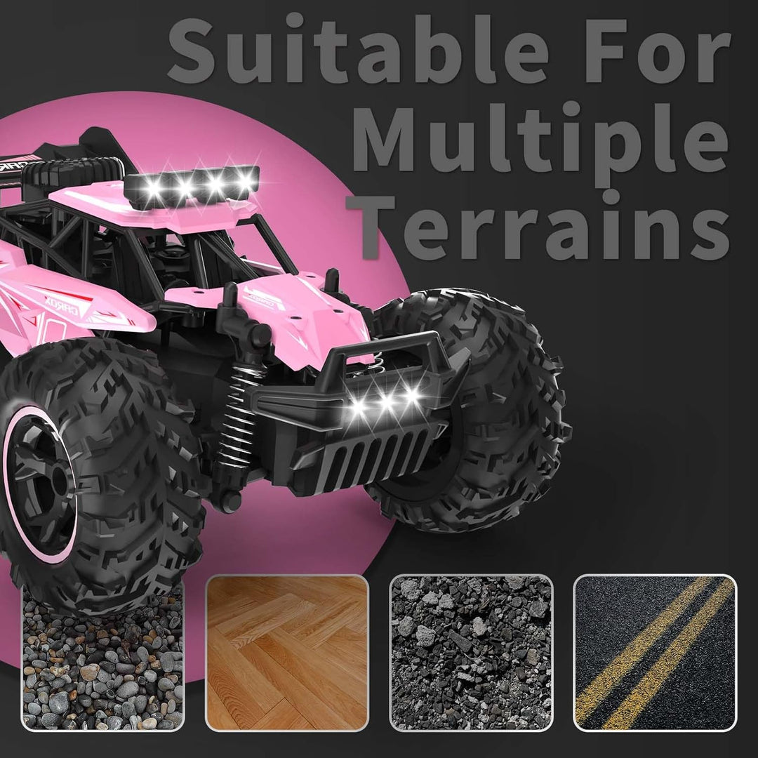 Carox Ferngesteuertes Auto,2.4 GHz 25 km/h RC Auto,1:18 Off Road Monstertruck mit Scheinwerfer und F