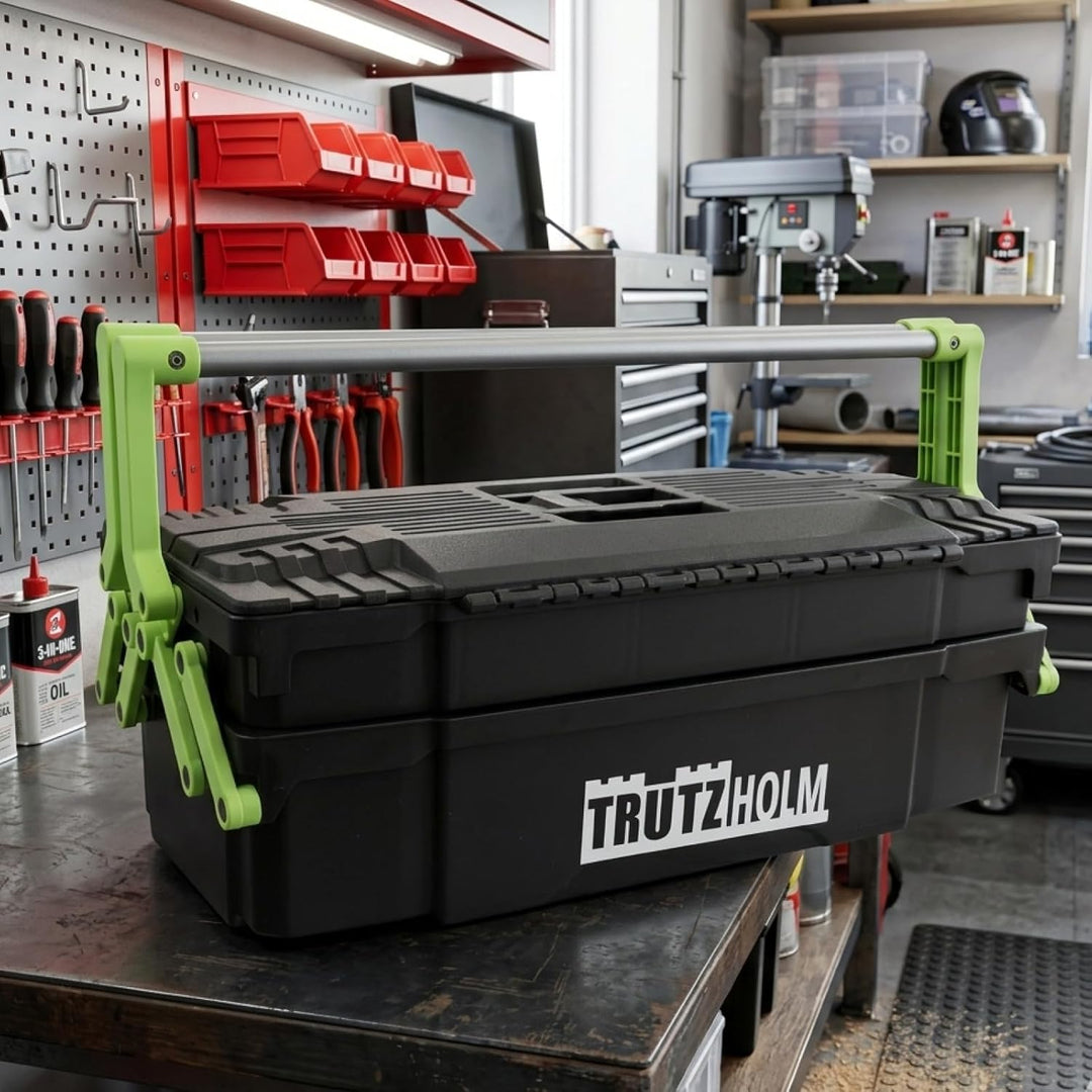 TRUTZHOLM Werkzeugkiste Werkzeugbox Traglast 10 Fächer flexibel verstellbar Organizer Kunststoff lei