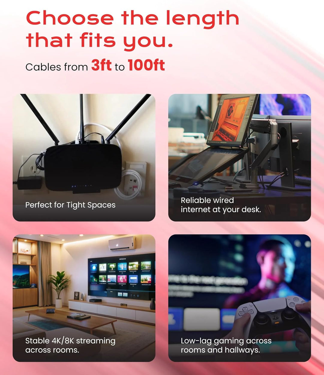 LINKUP - [40Gbps Zertifiziert] Cat8-Ethernet-Patchkabel Doppelt Geschirmt┃2000MHz (2Ghz) Cat8.1┃Zuku