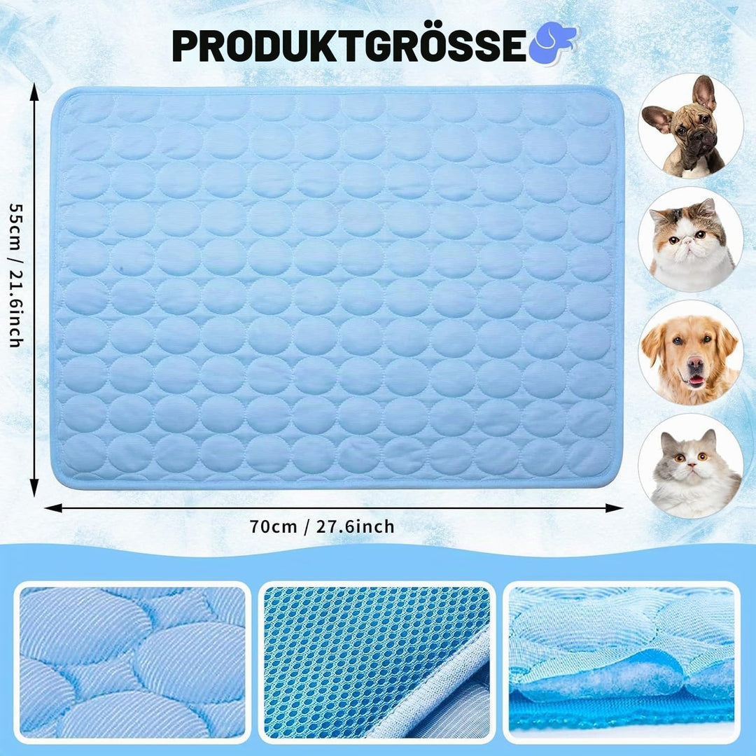 Kühlmatte Hunde, 70×55 cm Pet Cooling Mat, Kühldecke für Tiere, Abwischbar, Robust, Kühlmatte für Hu