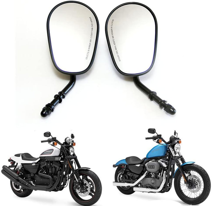 8mm Schwarzer Motorrad Rückspiegel Seitenlenker Rückspiegel für Sportster XL1200 883 48 Dyna Softail