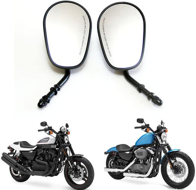 8mm Schwarzer Motorrad Rückspiegel Seitenlenker Rückspiegel für Sportster XL1200 883 48 Dyna Softail