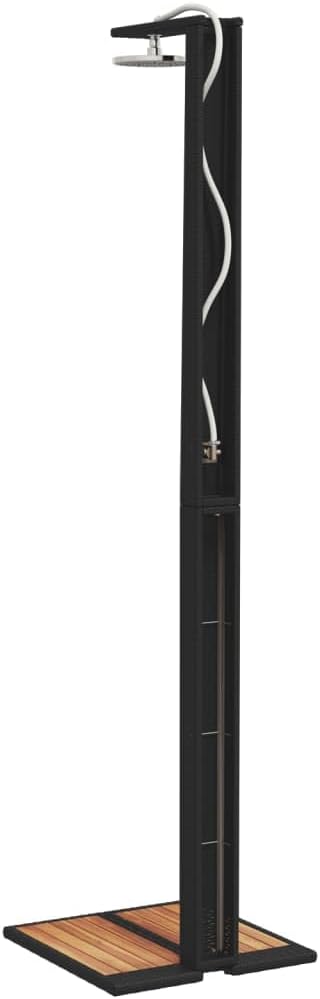 Gartendusche Schwarz 50x55x224 cm Poly Rattan und Akazienholz, Dusche Für Garten, Outdoor Shower, Ga