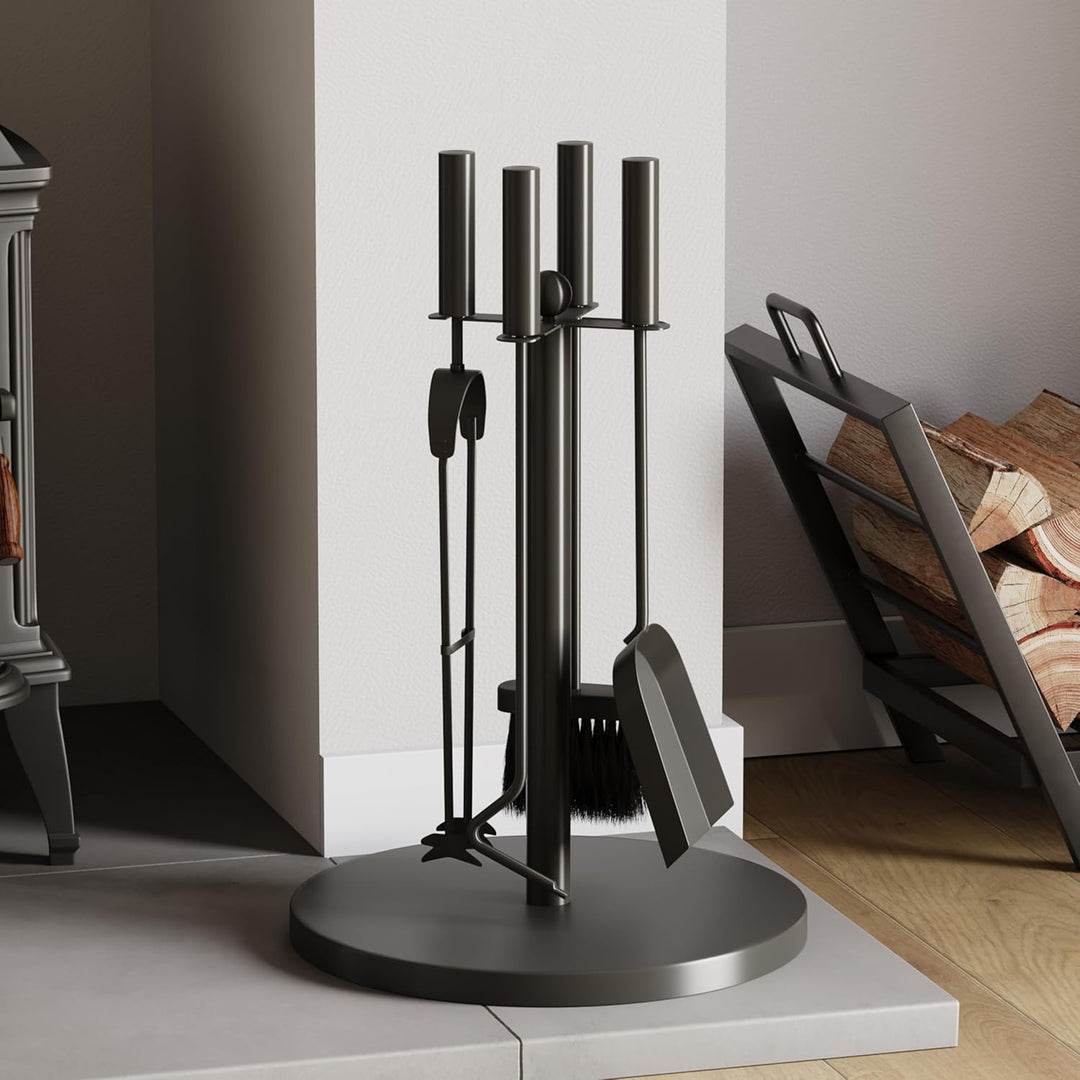 Fire Vida Warwick Kaminbesteck-Set, traditionell, Metall, schwarz, 5-teilig