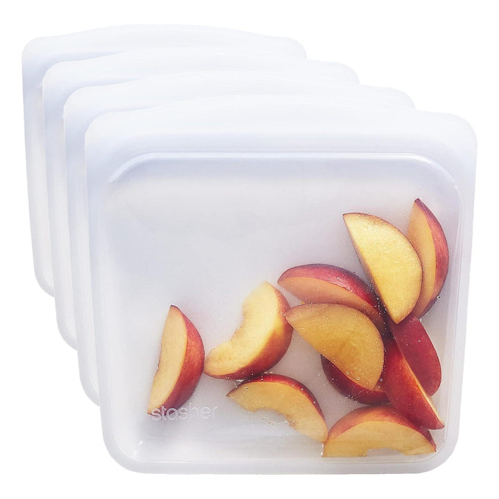 Stasher Bag Premium Silikonbeutel wiederverwendbar für Lebensmittel, Sandwich Bag, Klar, Dauerhaft,