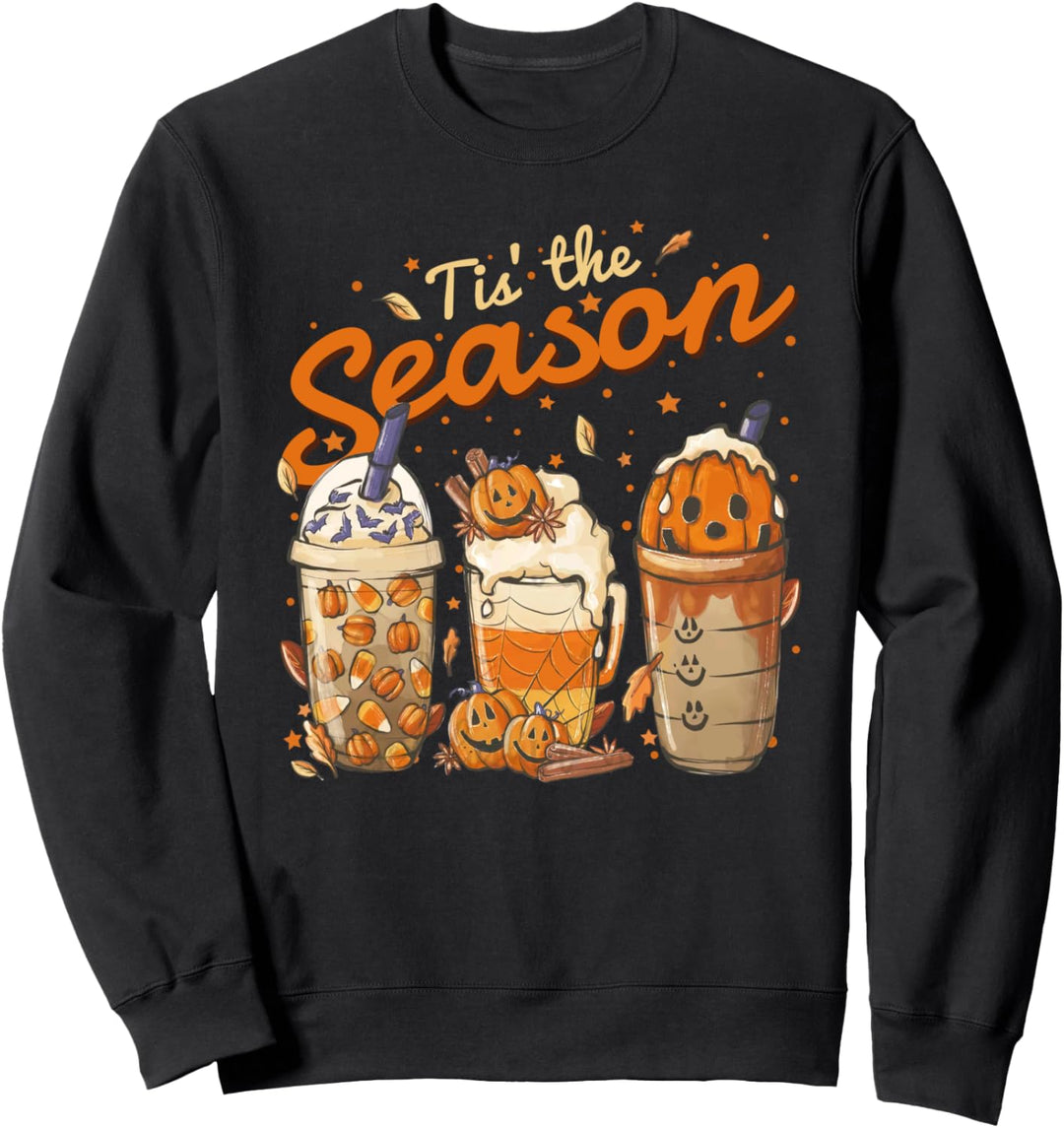 Tis The Season Pumpkin Spice Latte Halloween Herbst Kaffee Sweatshirt