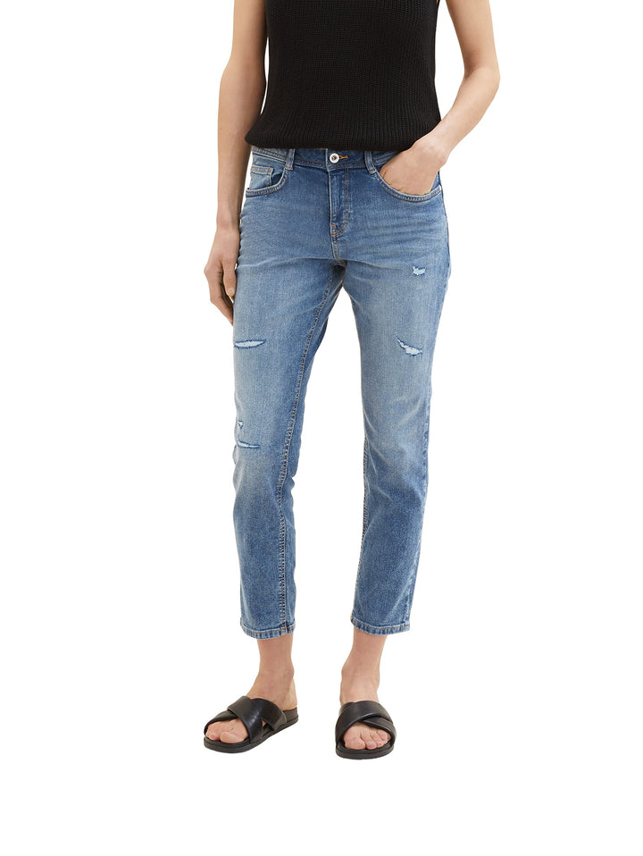 TOM TAILOR Damen Tapered Relaxed Jeans 28W / 32L 10142 - Light Stone Blue Denim, 28W / 32L 10142 - L