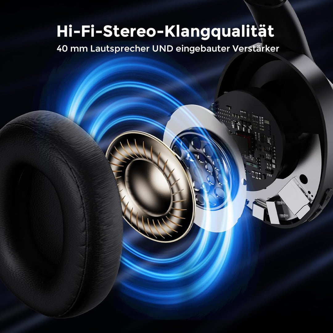 Wireless Kopfhörer zum Fernsehen mit Sender und Headset-Ständer, 196ft Reichweite mit optischen, AUX