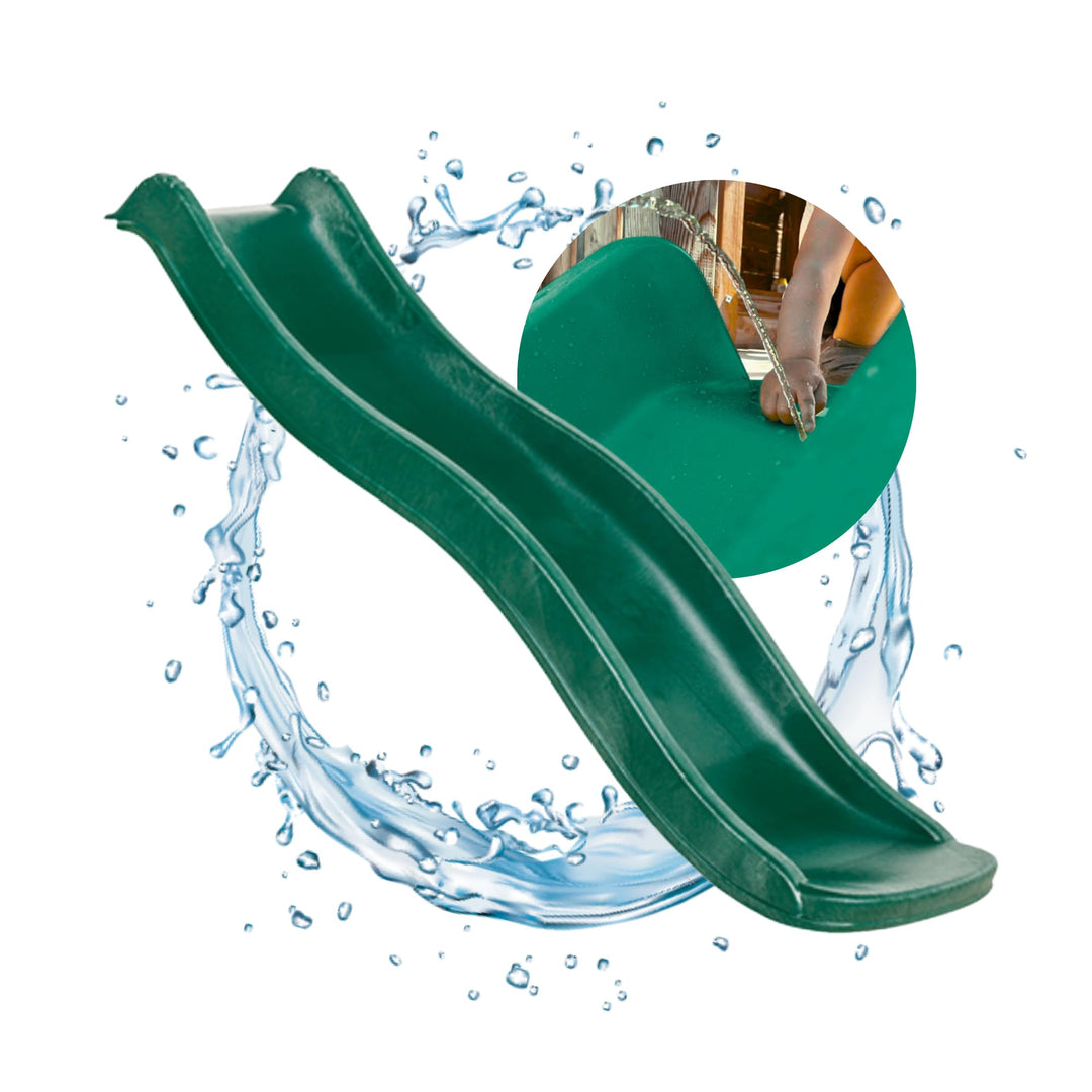 Spielturmking Kinderrutsche Wave 1,75 m Wasserrutsche Spielturm Wellenrutsche Gartenrutsche Anbaurut