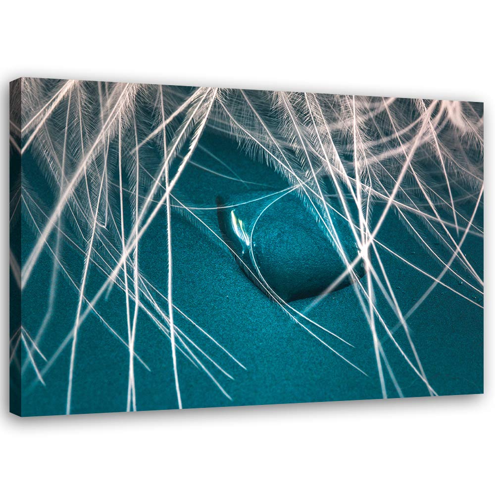 Feeby Wanddeko Wassertropfen Leinwandbild Kunstdruck Natur Blau 100x70 cm M14230 100x70 cm, M14230 1