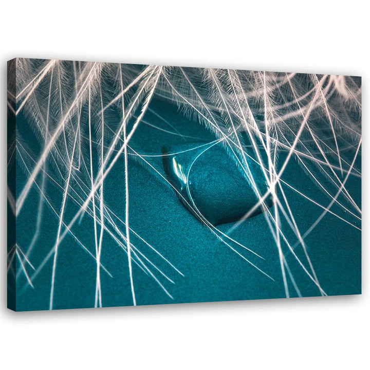 Feeby Wanddeko Wassertropfen Leinwandbild Kunstdruck Natur Blau 100x70 cm M14230 100x70 cm, M14230 1
