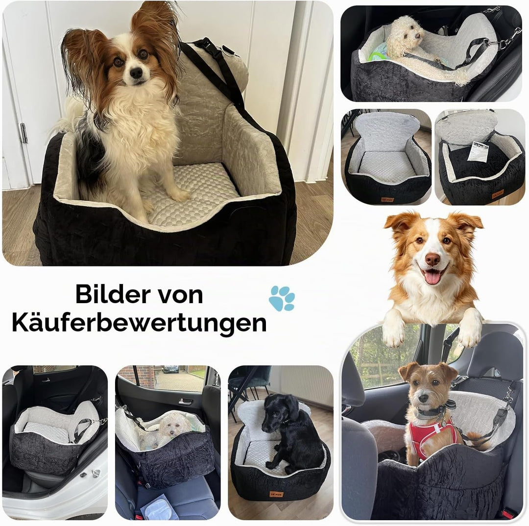 KYG Hunde Autositz für kleine bis mittlere Hunde, Waschbarer Hundesitz Auto mit Zwei Kissen Wasserdi