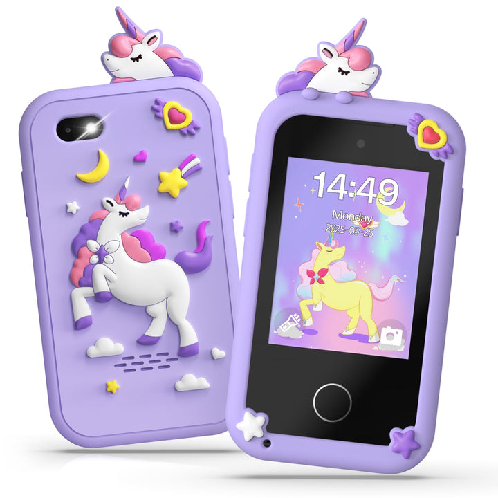 Fippesax Kinder Handy Smartphone Spielzeug, Kinderkamera Handy für Mädchen & Jungen, 20 lernspiele,
