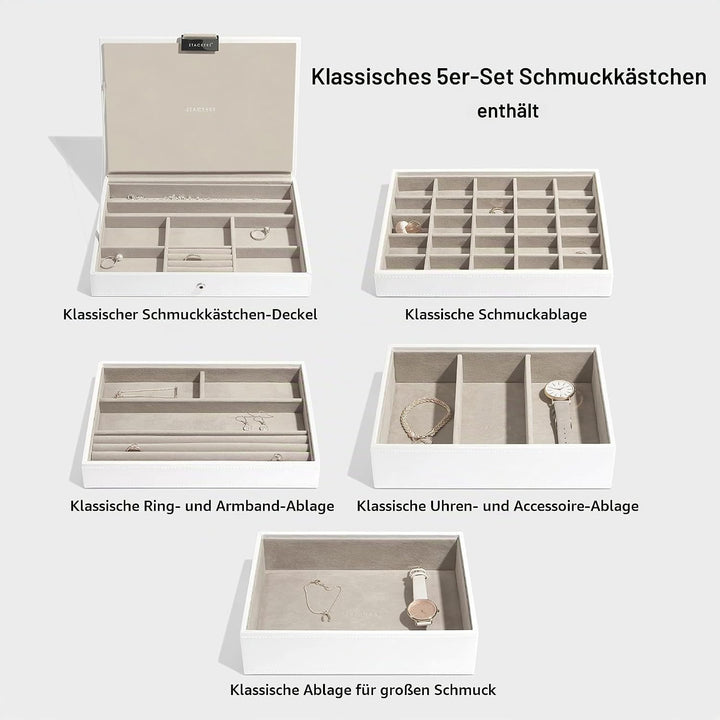 Stackers Weiss Klassisch Schmuckschatulle - 5 White, White