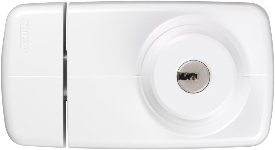 ABUS Tür-Zusatzschloss 7025 mit beidseitigem Zylinder, weiss, 53273 Metall EK Weiss, Metall EK Weiss