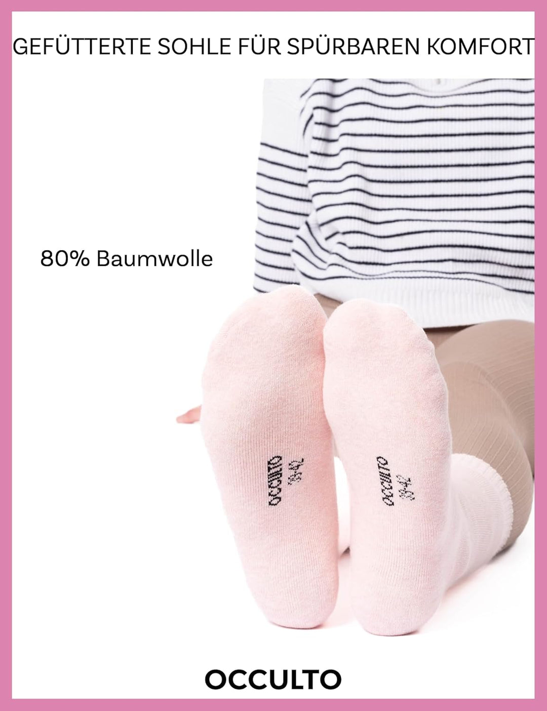 Occulto Damen Warme Thermosocken 6er Pack (Modell: Smilla) 35-38 Pink Grau, 35-38 Pink Grau