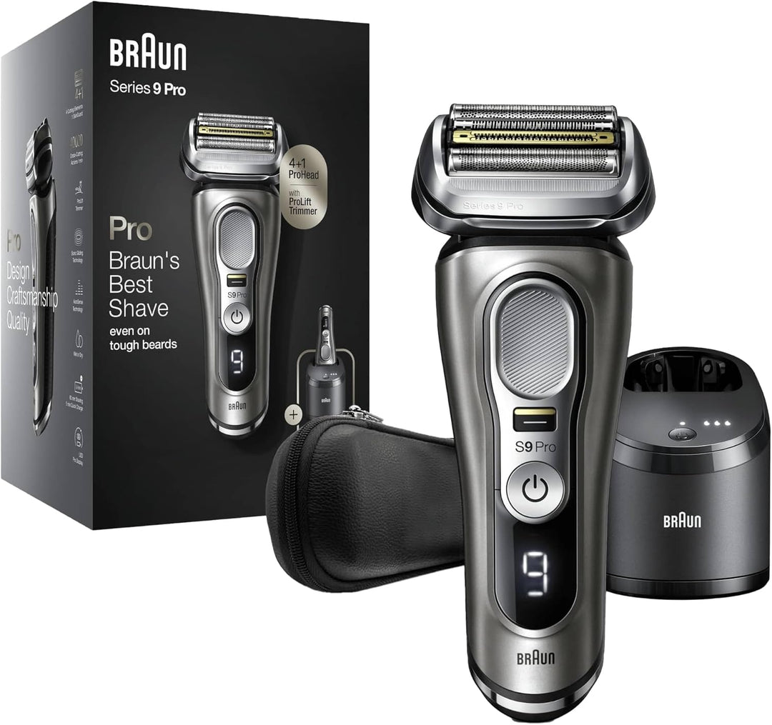 Braun Series 9 Pro Premium Rasierer Herren, Testsieger Stiftung Warentest, 4+1 Scherkopf, Elektroras