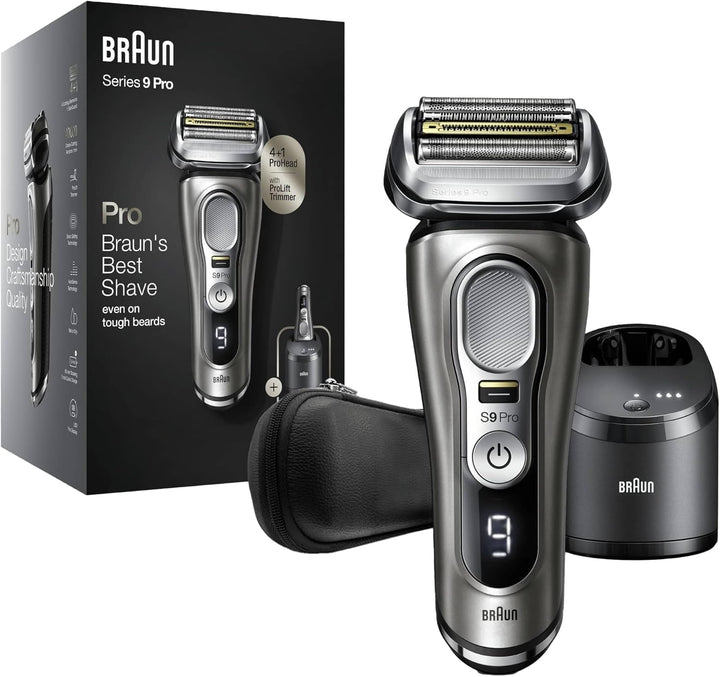 Braun Series 9 Pro Premium Rasierer Herren, Testsieger Stiftung Warentest, 4+1 Scherkopf, Elektroras