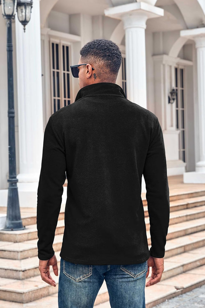 Beotyshow Herren Quarter Zip Fleece Pullover Langarm Sweatshirt Outdoor Taktisch Weich Warm Polar Fl