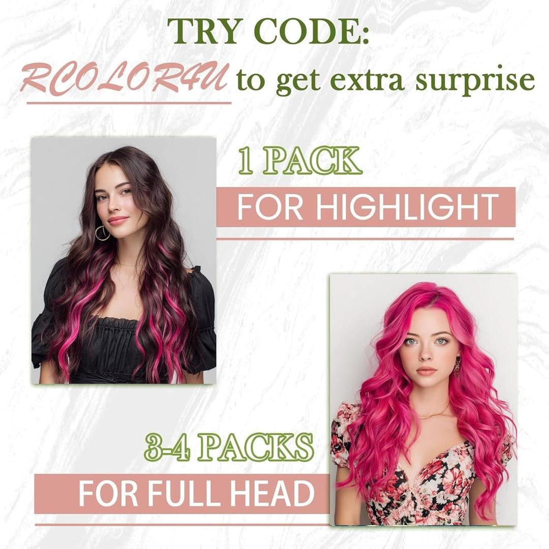 RUNATURE Extensions Echthaar Microring Rosa 40cm Menschliches Haar 25s 1g Heiss Pink Haarverlängerun