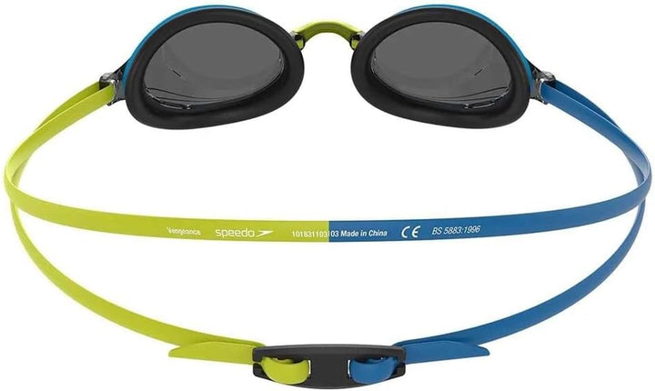 Speedo Unisex Vengeance Schwimmbrille | Wettkampf | Training Einheitsgrösse Atomic Lime/Pool Blue/Sm