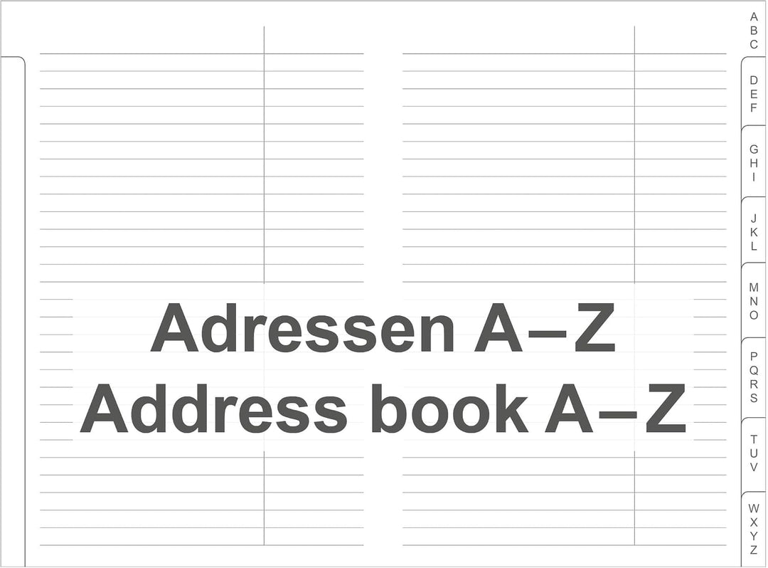 A6-Adressen mit Register, mit schwarzem Umschlag, für das revolutionäre X47-Notizbuch mit auswechsel