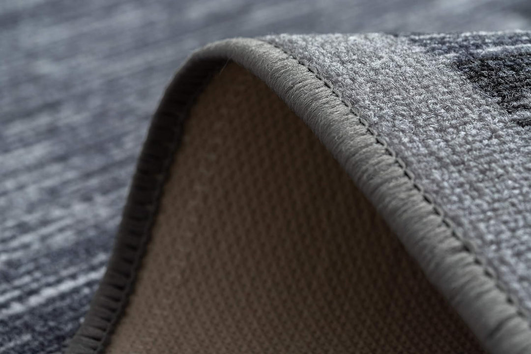 rugsx Antirutsch Teppichläufer Adagio grau - moderner Kurzflor für Küche, Flur & Wohnzimmer, Meterwa