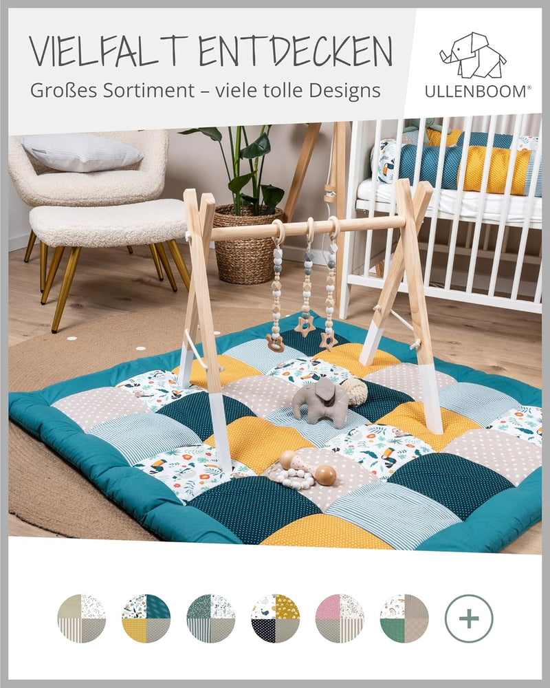 ULLENBOOM Krabbeldecke für Baby 100x100 cm, 100% OEKO-TEX Materialien, Made in EU, Dick & weich gepo