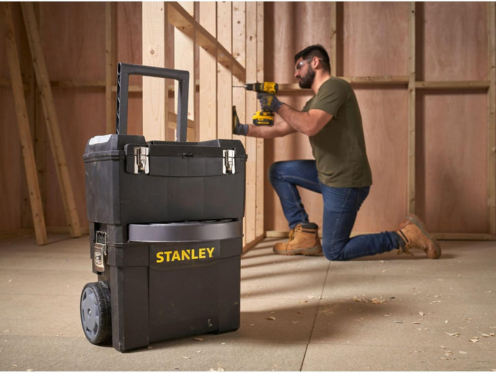 Stanley Rollende Werkstatt (47,3 x 30,2 x 62,7 cm, zwei separat verwendbare Werkzeugboxen, robuster