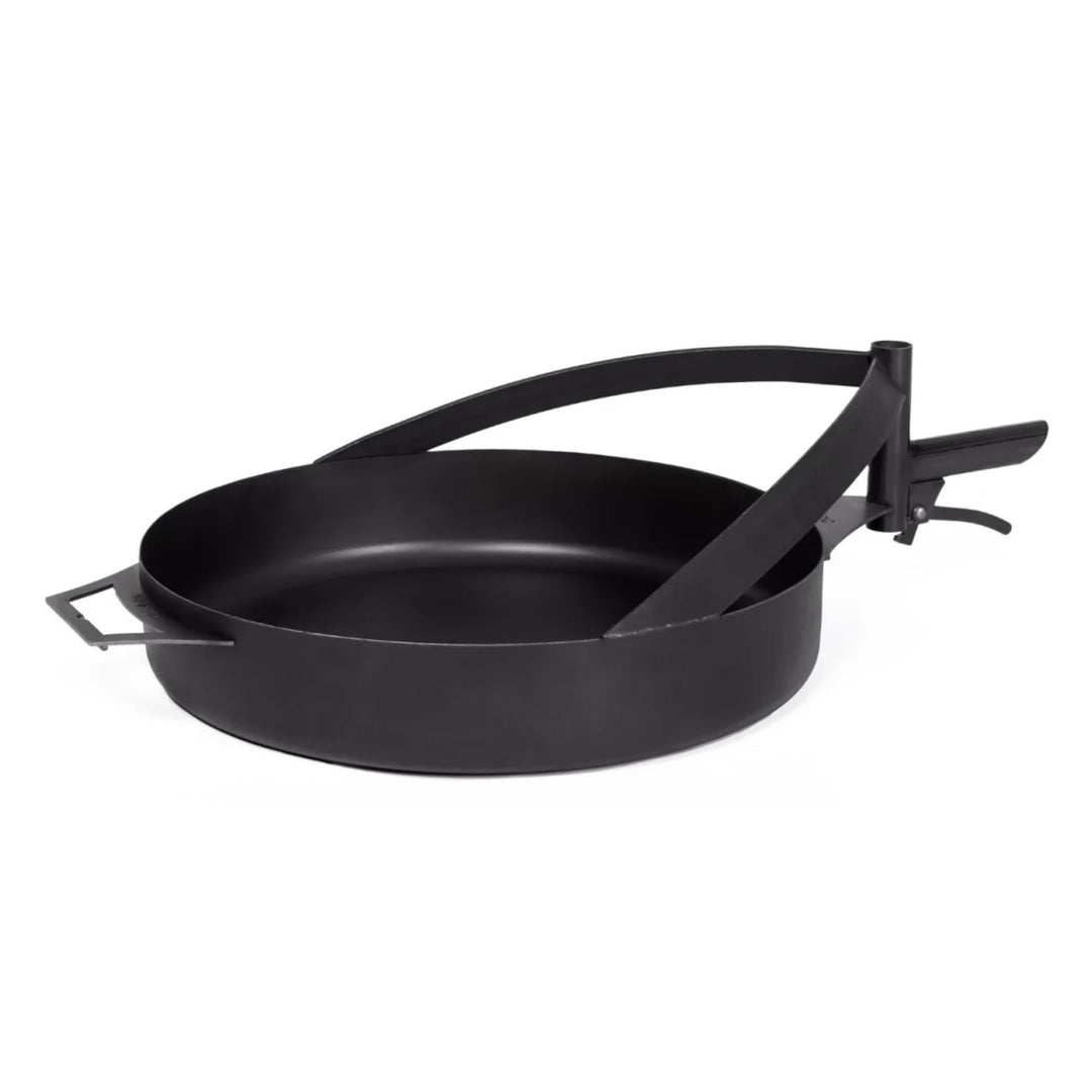 BENE ON FIRE Feuerschalen Grillpfanne Ø 50 cm mit Griff | Stahlpfanne schwarz 6,2 kg hitzebeständig