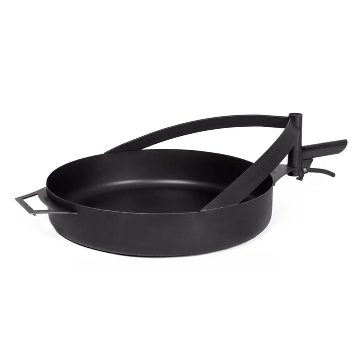 BENE ON FIRE Feuerschalen Grillpfanne Ø 50 cm mit Griff | Stahlpfanne schwarz 6,2 kg hitzebeständig