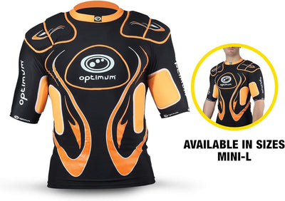 OPTIMUM Jungen Unisex Junior Inferno Schützende Schulterpolster, Schwarz, Mini, Black/Orange