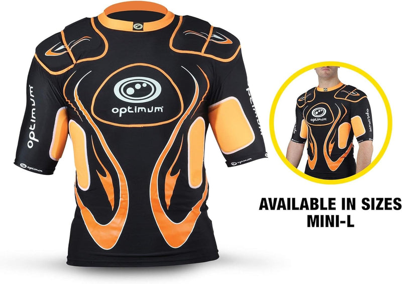OPTIMUM Jungen Unisex Junior Inferno Schützende Schulterpolster, Schwarz, Mini, Black/Orange