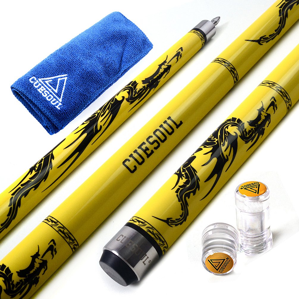 DHOLE CUESOUL 58 "2 Piece Maple Billiard Queue 19 Unzen gelb 12.75mm, gelb 12.75mm