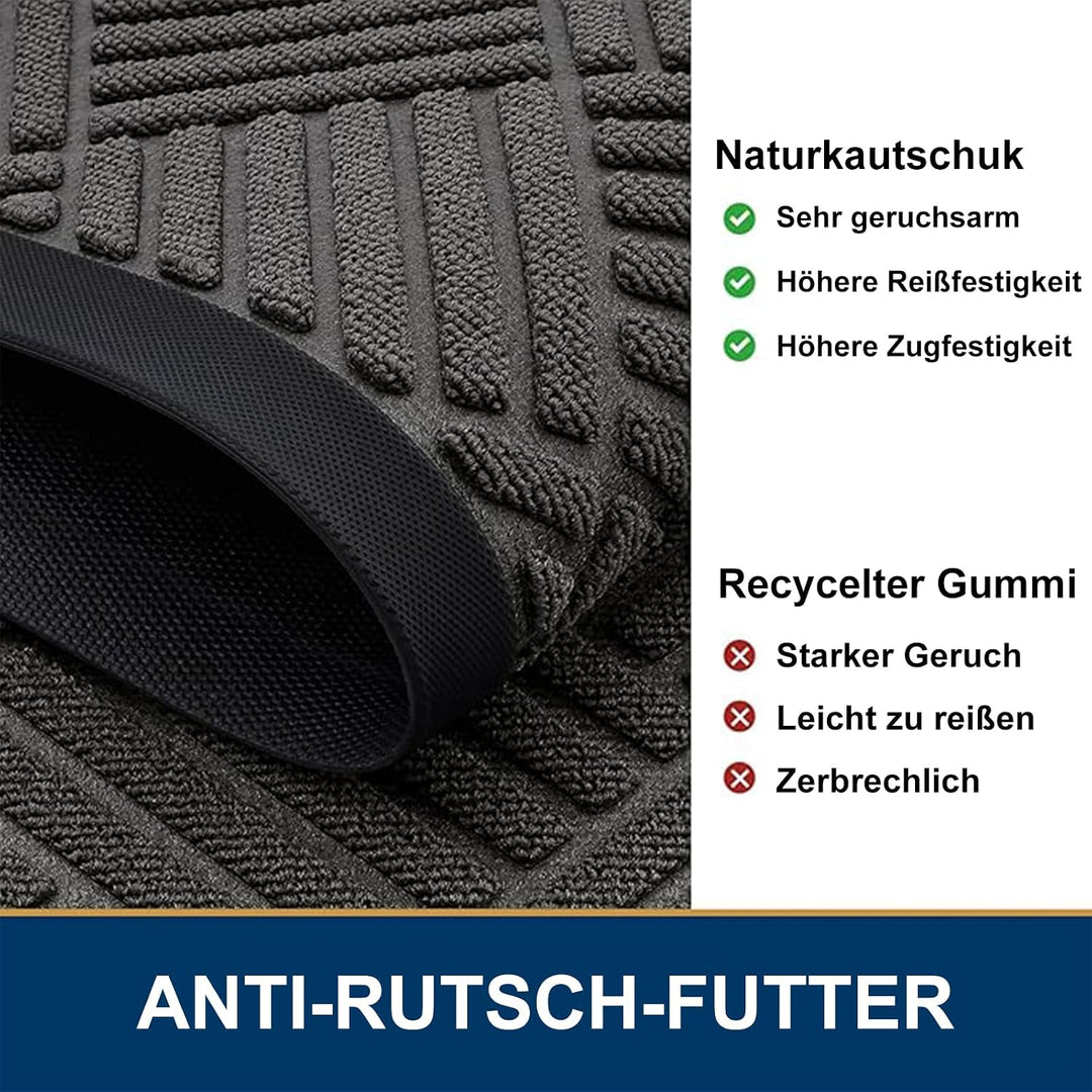 Fussmatte Aussen 60 x 90 cm, Silikon Schmutzfangmatte für Aussen &amp; Innen - rutschfest, Staubdicht un