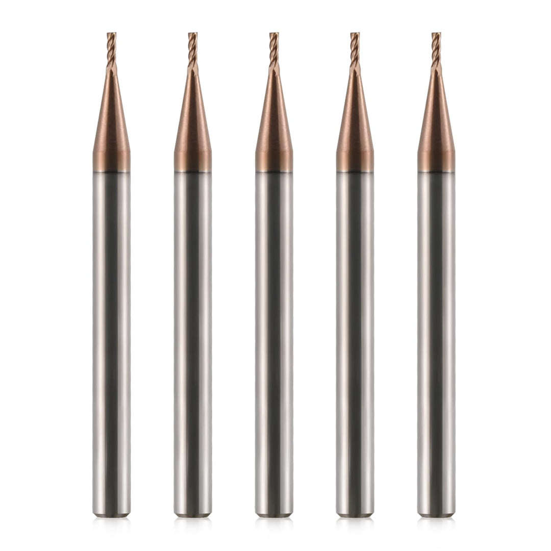 5 Stück VHM Fräser 1mm Schaftfräser Hartmetal, AlTiN beschichtet 55 HRC 4 Schneiden, bohren, fräsen,